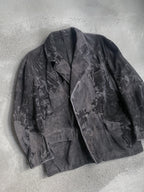 1950's French Coutil Farmer Coat w/ Botanical Overdyed / 植物後染法國農夫外套
