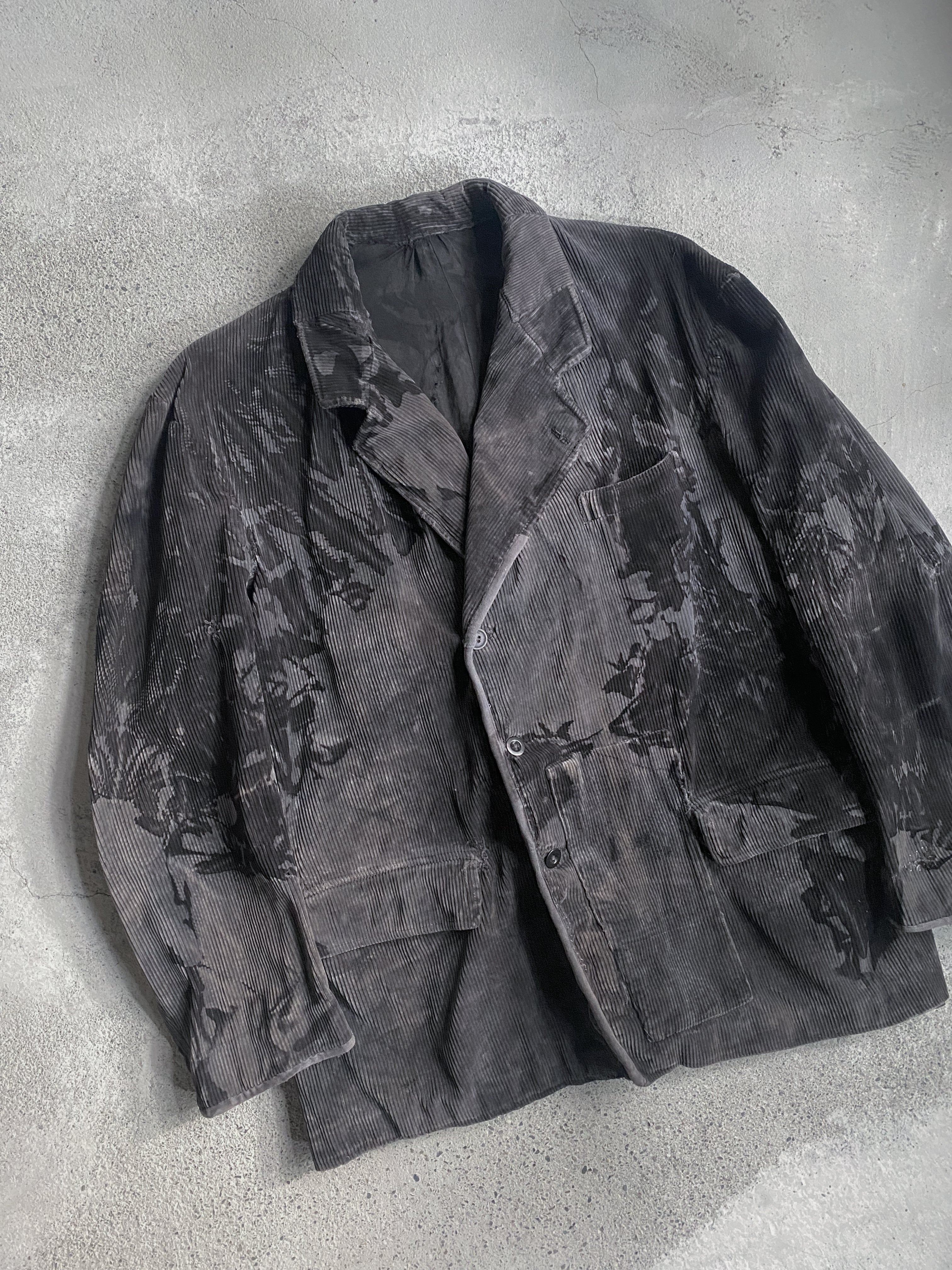 1950's French Coutil Farmer Coat w/ Botanical Overdyed / 植物後染法國農夫外套
