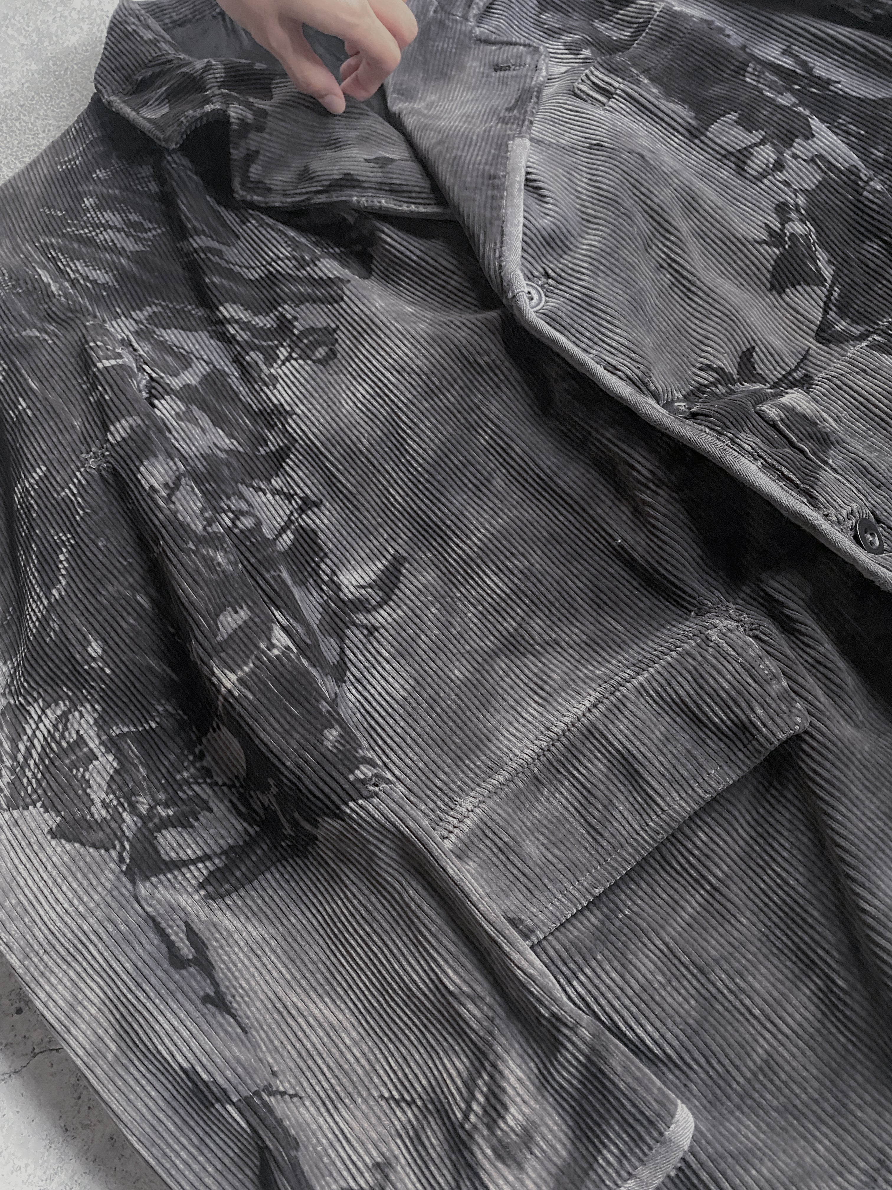1950's French Coutil Farmer Coat w/ Botanical Overdyed / 植物後染法國農夫外套