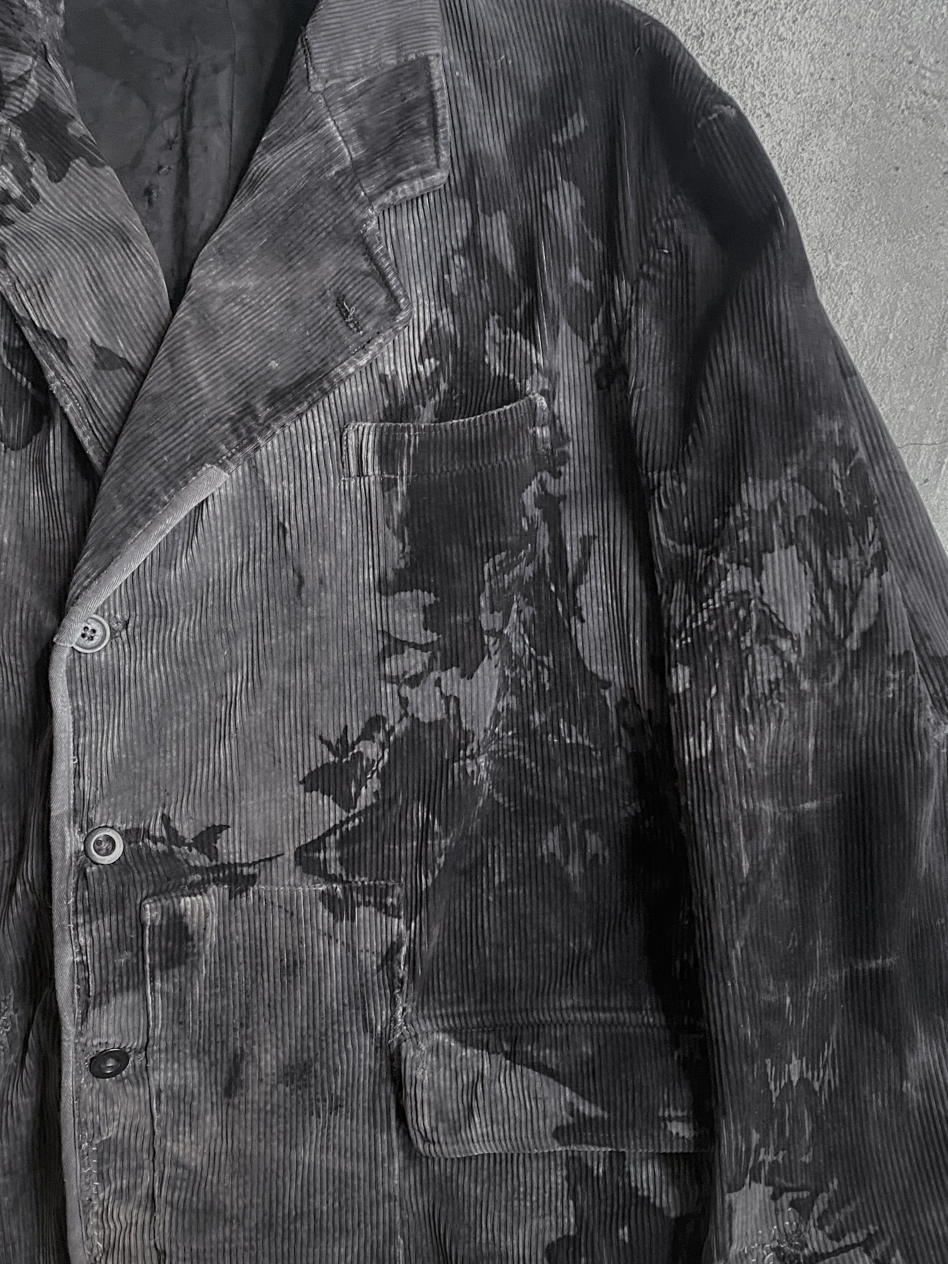 1950's French Coutil Farmer Coat w/ Botanical Overdyed / 植物後染法國農夫外套