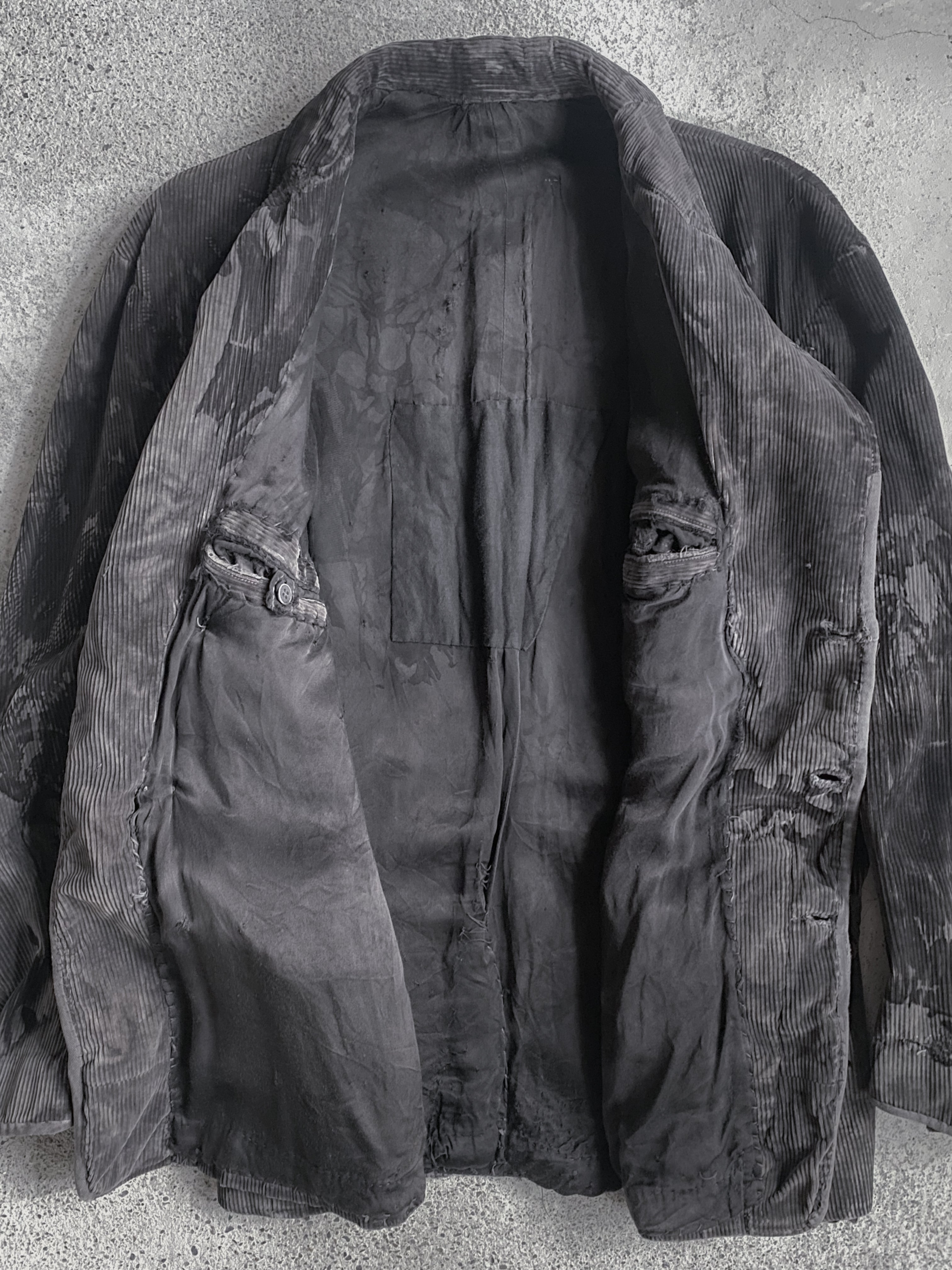1950's French Coutil Farmer Coat w/ Botanical Overdyed / 植物後染法國農夫外套