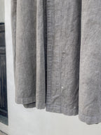 1940's French Salt & Pepper Coat V-pocket Large Collar / 法國椒鹽布工作大衣