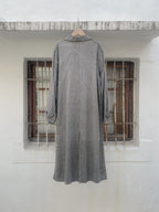 1940's French Salt & Pepper Coat V-pocket Large Collar / 法國椒鹽布工作大衣
