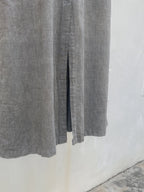 1940's French Salt & Pepper Coat V-pocket Large Collar / 法國椒鹽布工作大衣