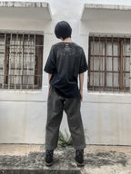 1940's French Salt&Pepper Cotton Stripe Work Trousers / 法國椒鹽布工作褲