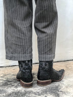 1940's French Salt&Pepper Cotton Stripe Work Trousers / 法國椒鹽布工作褲