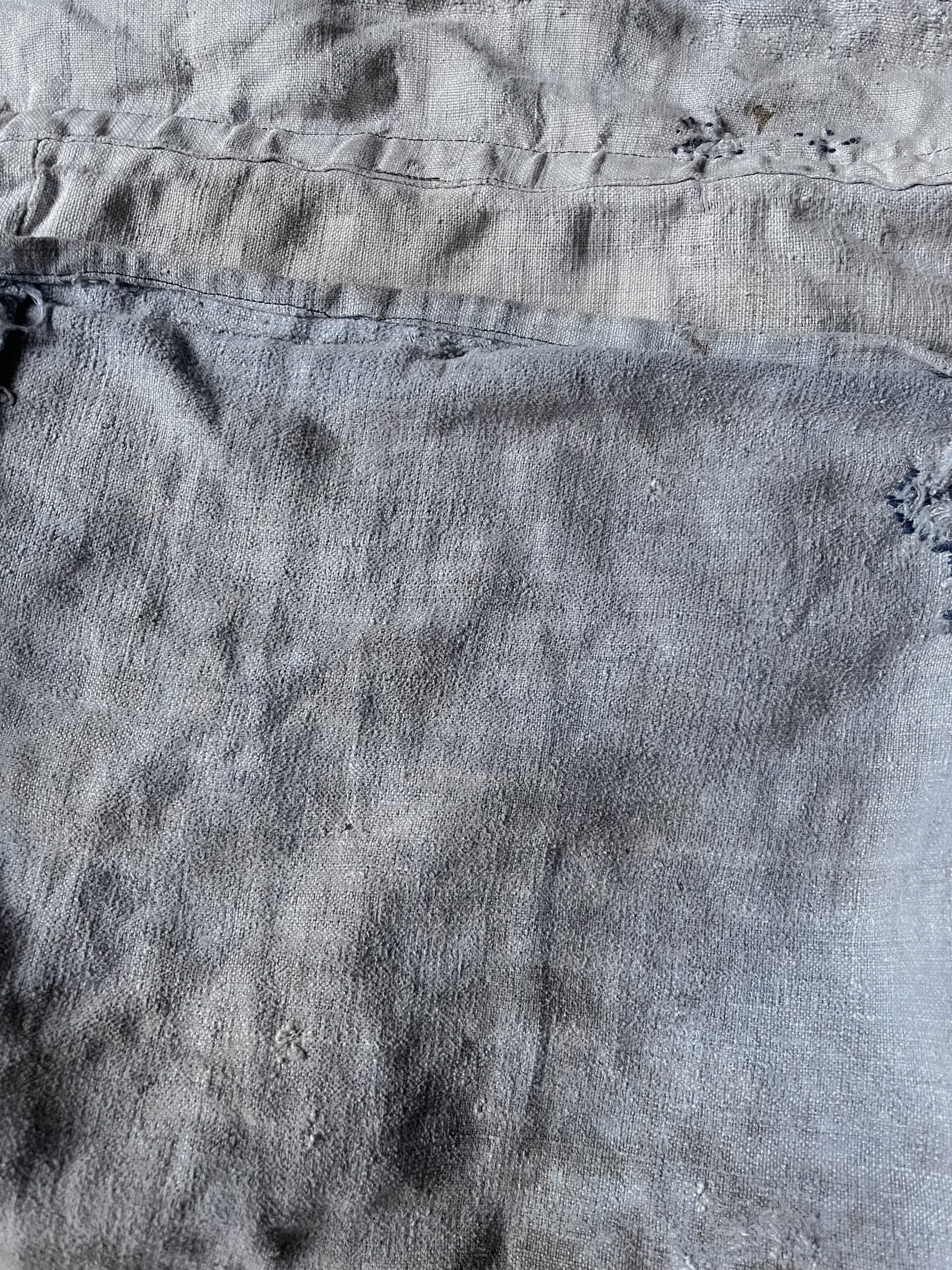 1910's French Hand Made Linen Musette Bag / 法國古著麻質麵包袋