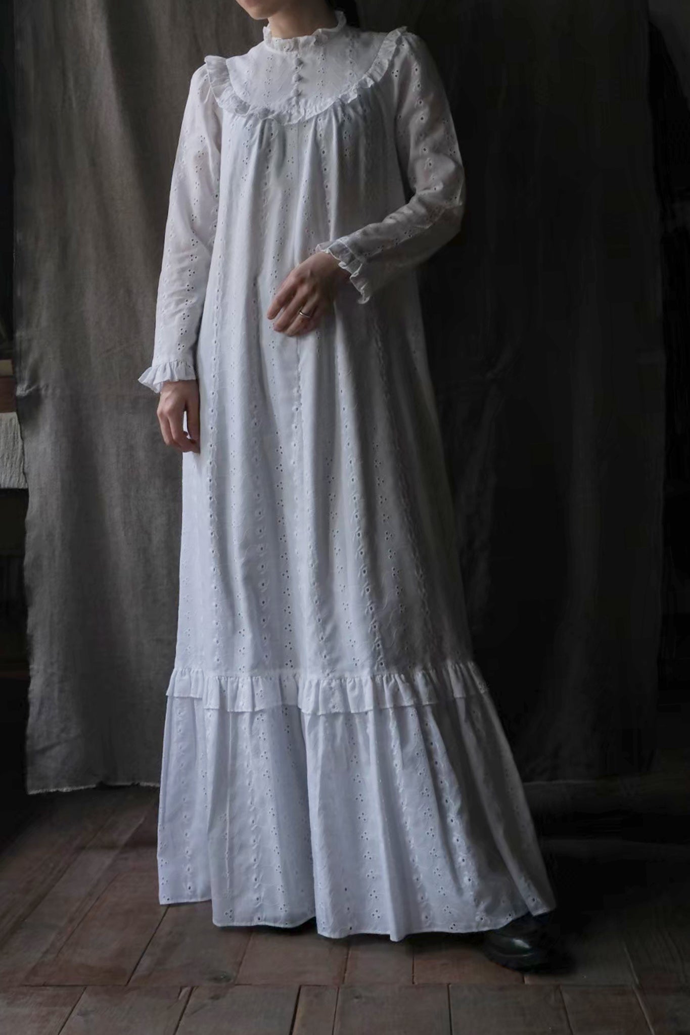 1980's Lace Jacquard Maxi Dress